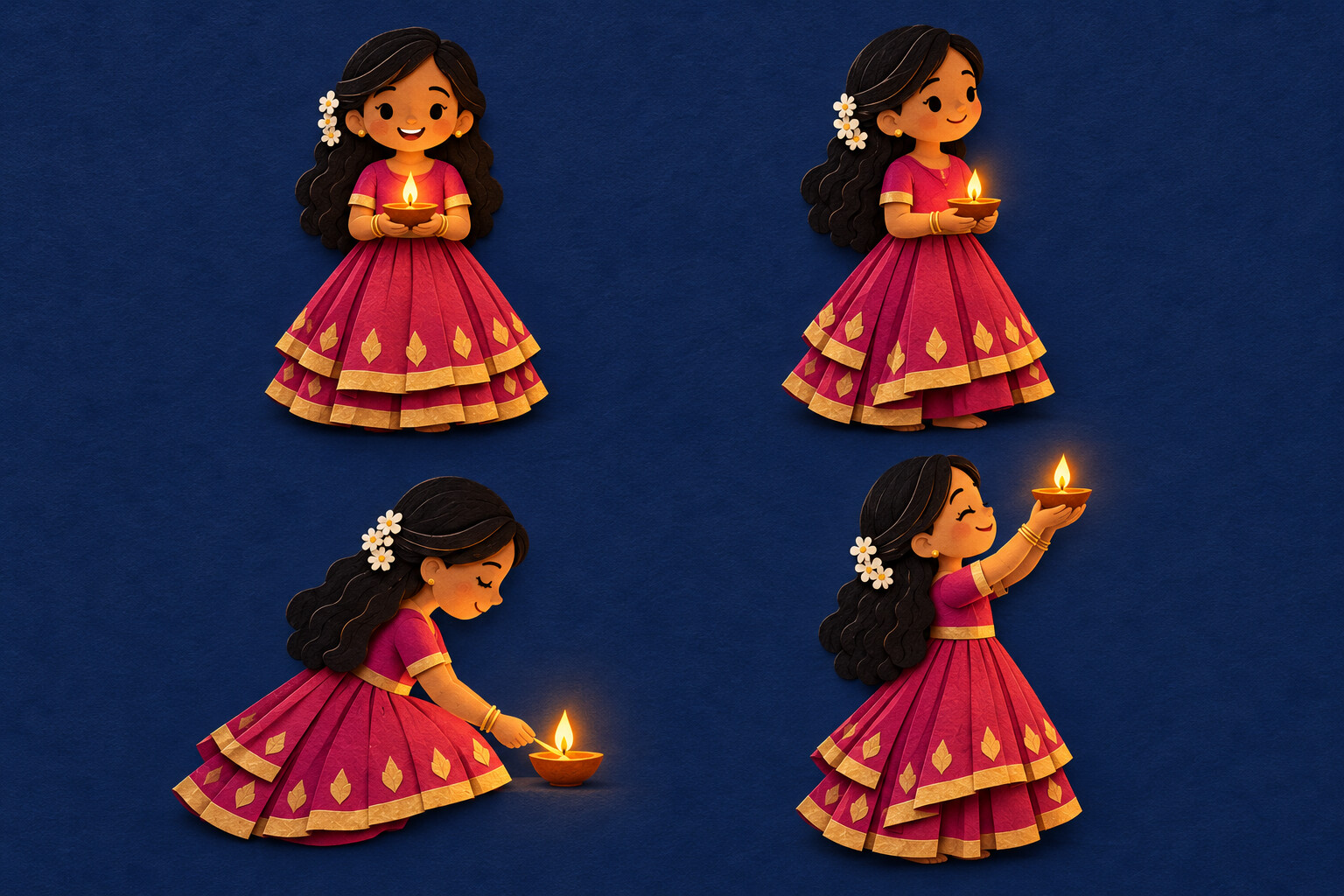 The Diya girl, an AI-generated fictional character